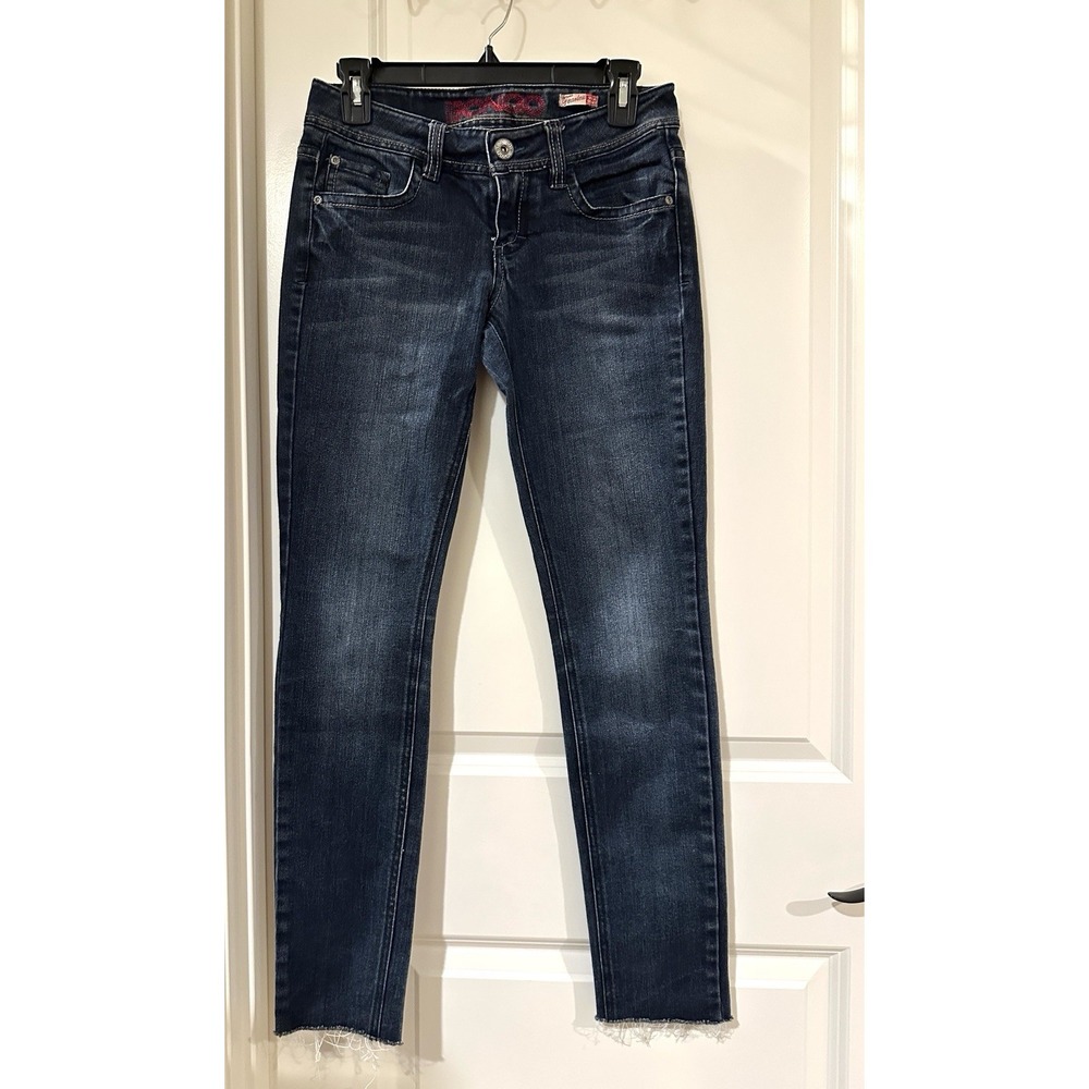 Vintage Y2K Bongo Jeans Women Size 3 Low Rise Skinny Medium / Dark Wash